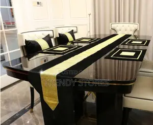 Black Luxury Gold Rhinestone Table Runner