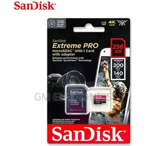 New Sandisk 256gb Extreme Pro Microsd Uhs-I Card (Adapter).