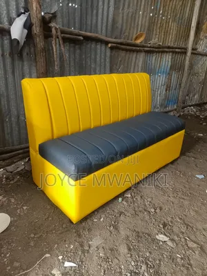 Restaurant or Waiting Couch, Grey and Yellow.