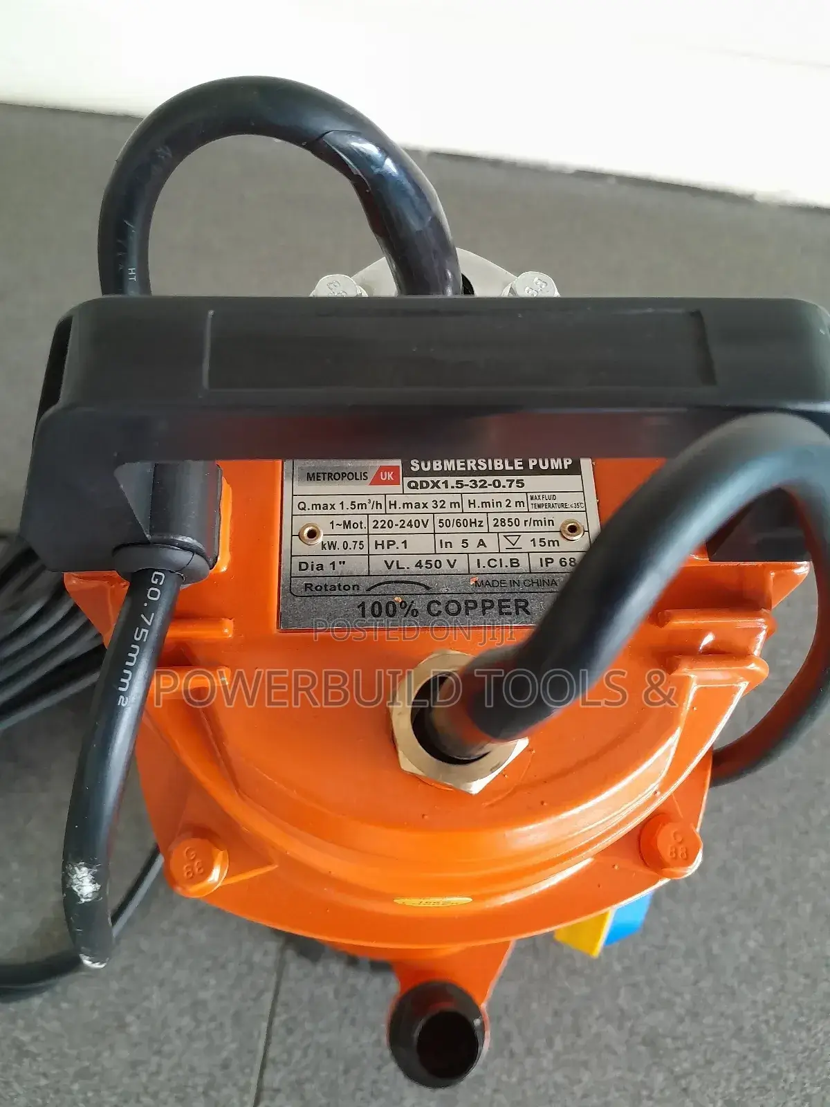 Metropolis UK 1HP Submersible Pump