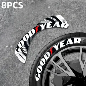 8pcs (2pcs Per Tyre) Good Year Sportish Rubber Tire Stickers