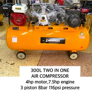Premier 300L 2 IN1 Air Compressor 4HP Motor 7.5HP Engine