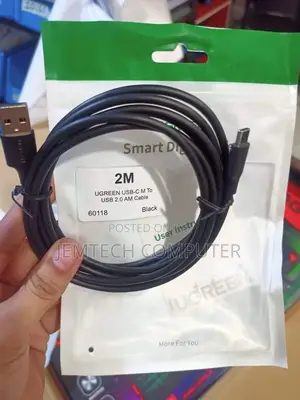 ^~Ugreen Usb 3.0 a Male to Type C Male Nickel Plating 2m~^