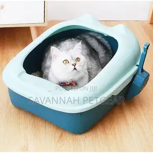 Large Cat Litter Box Anti-Splashing Semi-Enclosed - Green