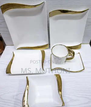 30pcs Wavy Ceramic White Dinner Set With Now Available