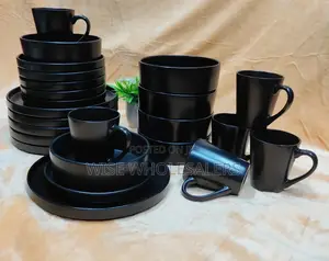 24pc Black Ceramic Dinner Set Available
