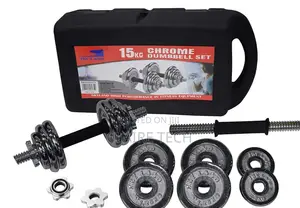 Adjustable 15kgs Chrome Dumbbells Set With Portable Case