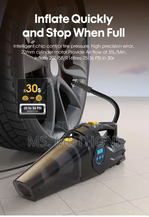 Portable Car Tyre Inflator and Vacuum Cleaner(Dual-Use)*