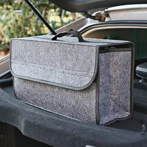 Gray Portable Foldable Car Trunk Organizer*