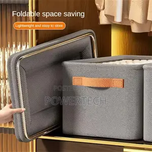 Collapsible Fabric Closet Organizer With a Cover