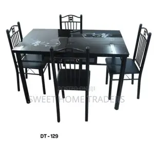 Executive Black 4 Sitter Dinning Table at 