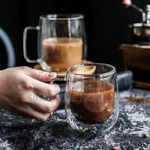 350ml Double Wall Glass Coffee Mug