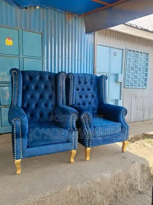 King Chairs or Pedicure Seats, 2 Pieces, Navy Blue 