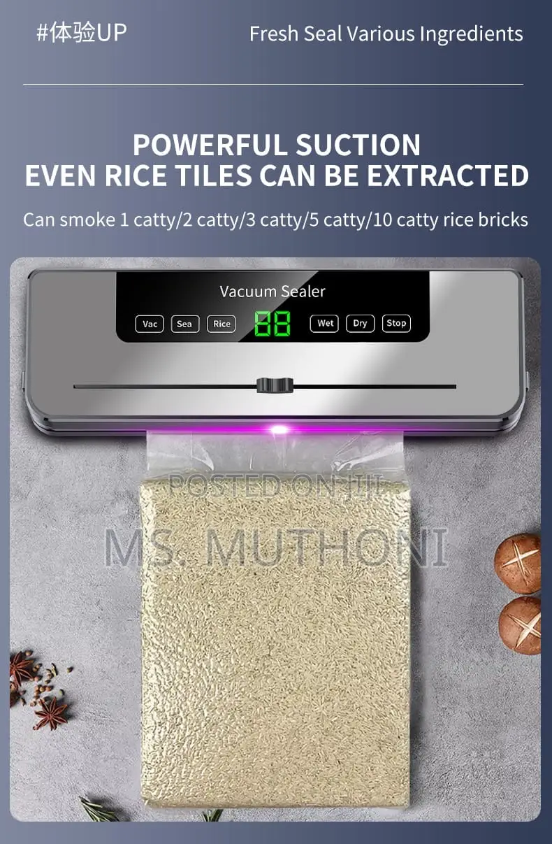 Electric Vacuum Sealer Machine With 10pcs Packaging Papers