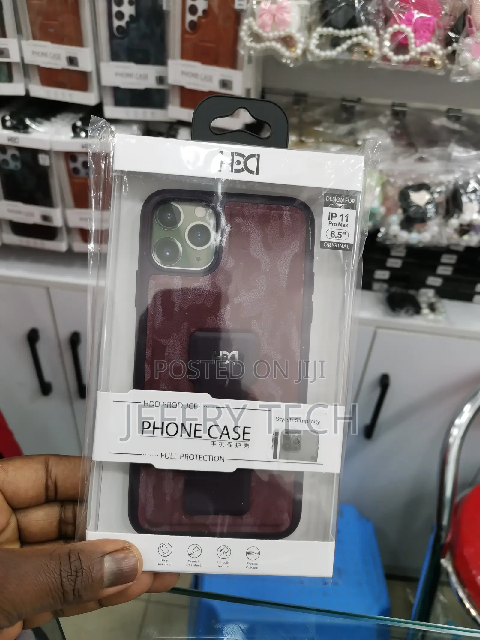 iPhone 11 Pro Max HDD Maroon Camo Standing Grip Case