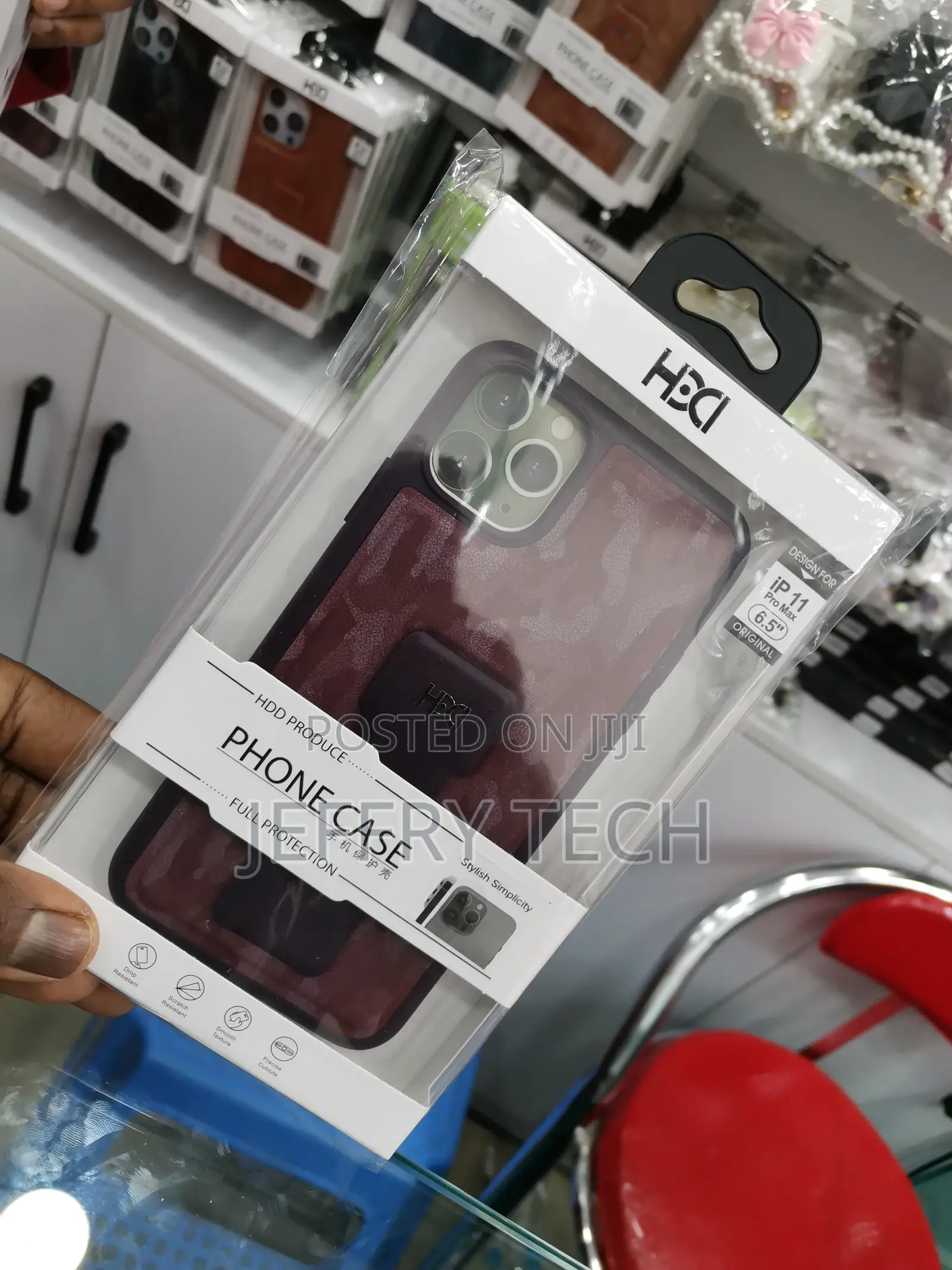 iPhone 11 Pro Max HDD Maroon Camo Standing Grip Case