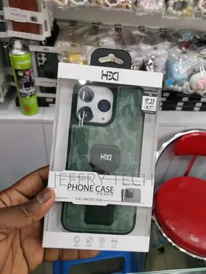 Camouflage Printed Green iPhone 15 Pro Max HDD Strap Cover