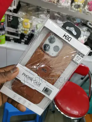 iPhone 15 Pro Max HDD Cases Standing Grip Brown