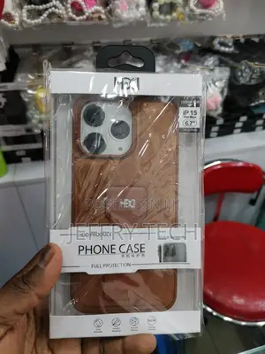 iPhone 15 Pro Max HDD Cases Standing Grip Brown