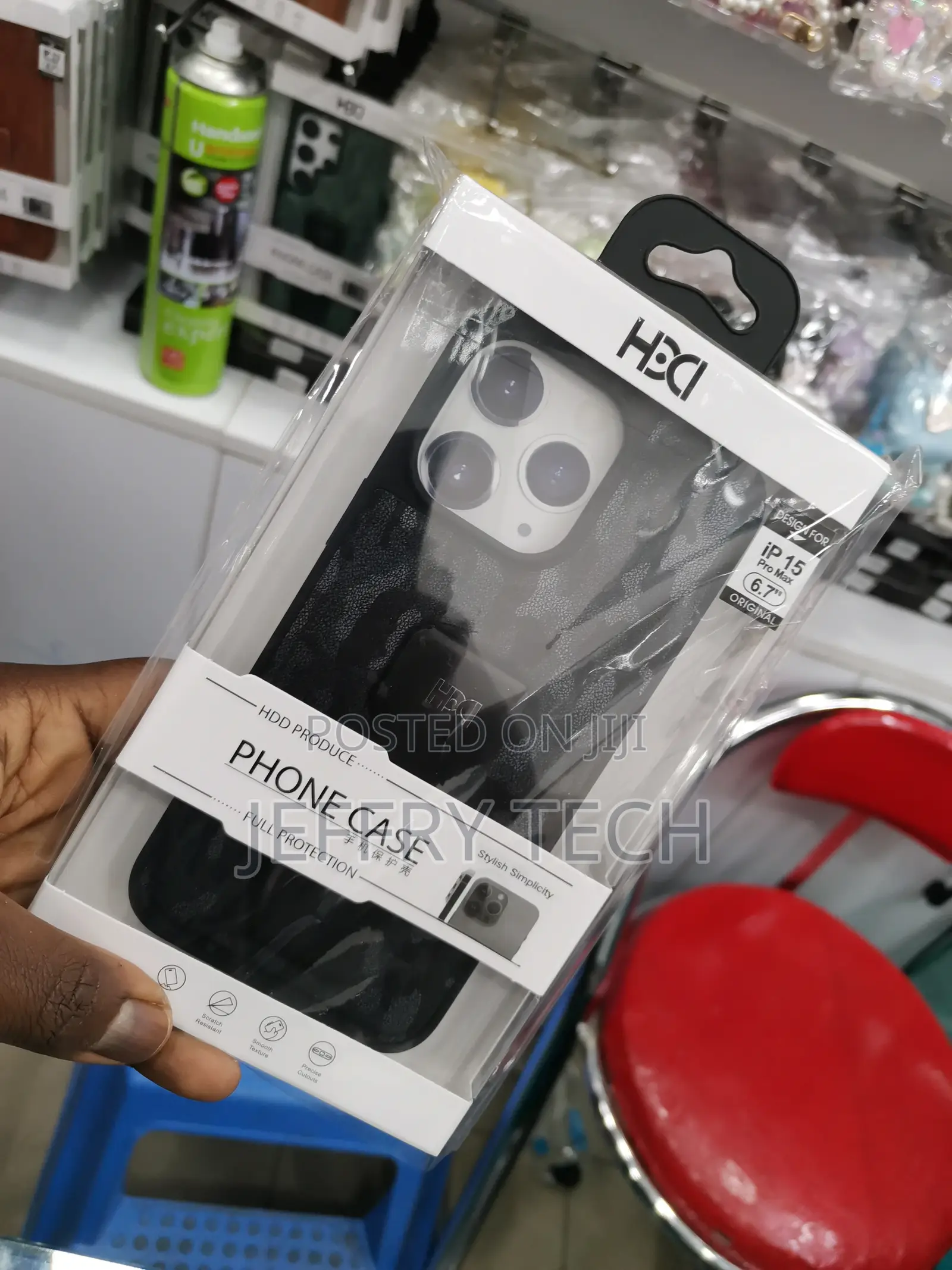 iPhone 15 Pro Max HDD Camouflage Black Standing Grip Case