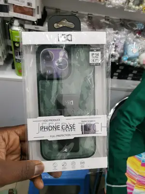 Green Camo iPhone 14 Pro Max HDD Phone Case Wristband Holder
