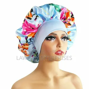 Big Floral Satin Hair Bonnet
