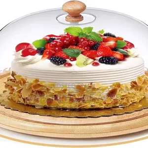*Acrylic Food Cover With Bamboo Base, 
*Size 30cm Base*