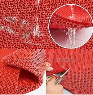 Red PVC Bathroom Carpet