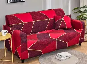 Red Printed Sofa Cover