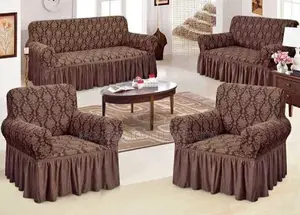 7 Seater Brown Jacquared Sofa Covers