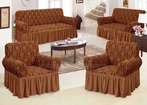 Brown Jacquared 7 Seater Sofa Covers