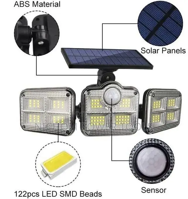 Solar Light Three Rotatable Heads Solar Motion Sensor