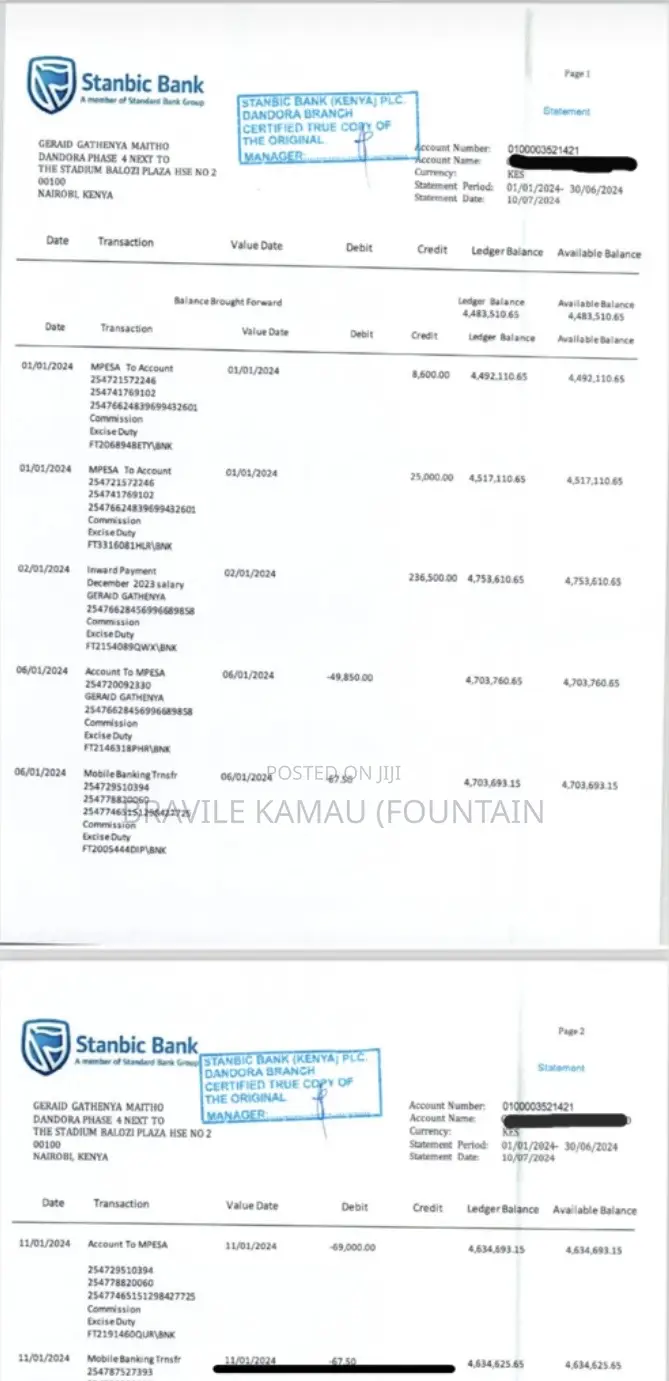 Bank Statements
