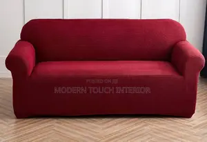 Maroon Plain 3 Seater Sofa Cover