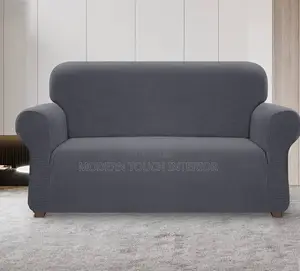 Grey 2 Seater Plain Sofa Cover