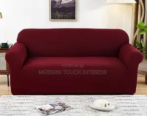 Maroon Plain Sofa Cover