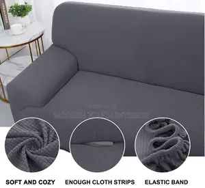 Plain Stretchable Grey Sofa Cover