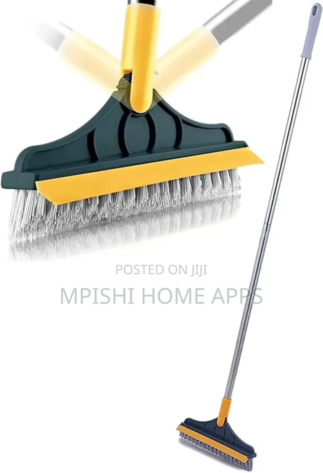 2 Sided Cleaning Brush, 23x112cm Long Handle Flexible Joint
