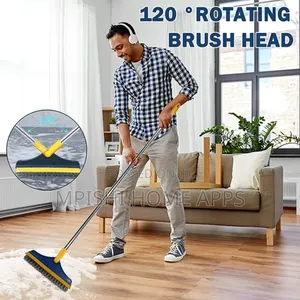 2 Sided Cleaning Brush, 23x112cm Long Handle Flexible Joint
