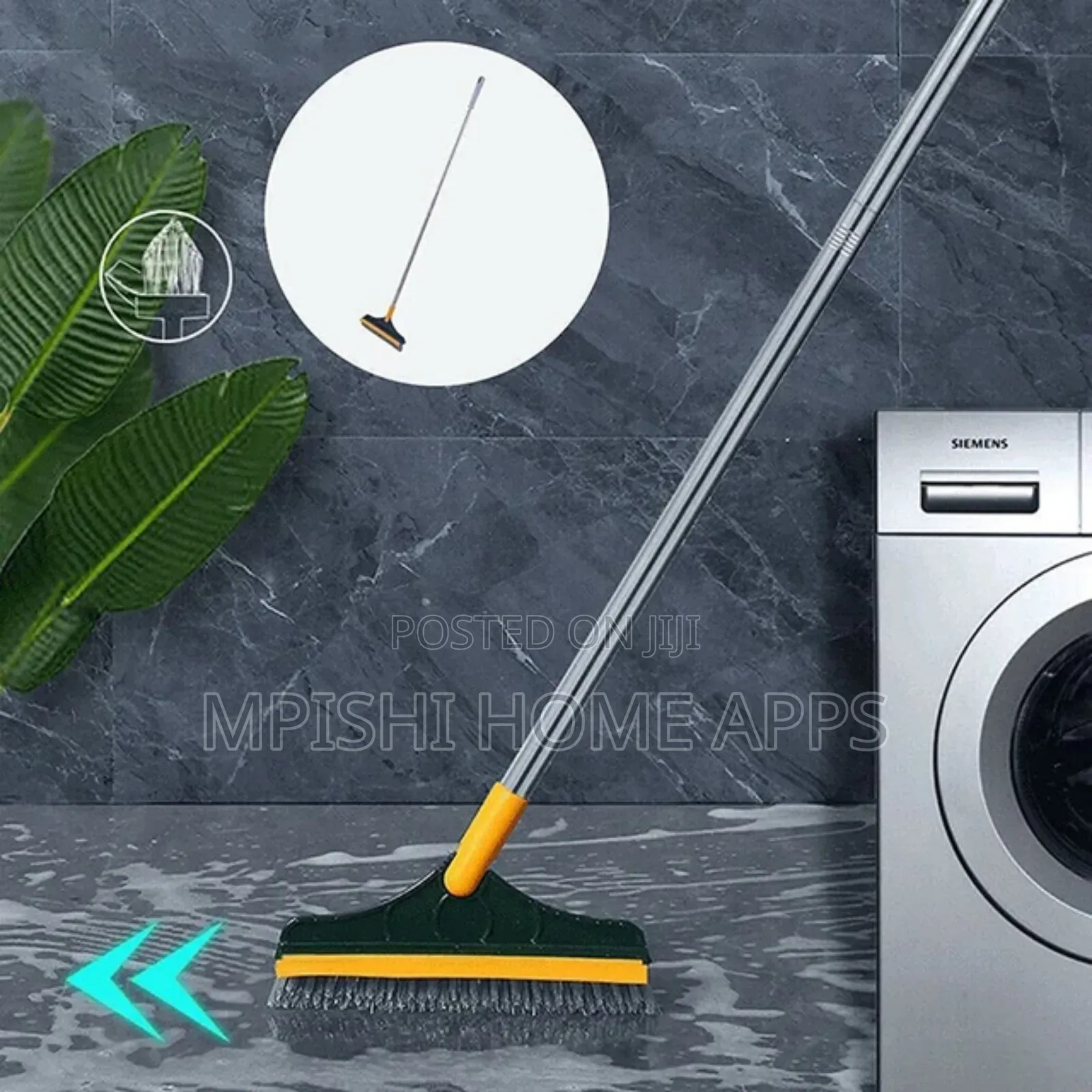 2 Sided Cleaning Brush, 23x112cm Long Handle Flexible Joint