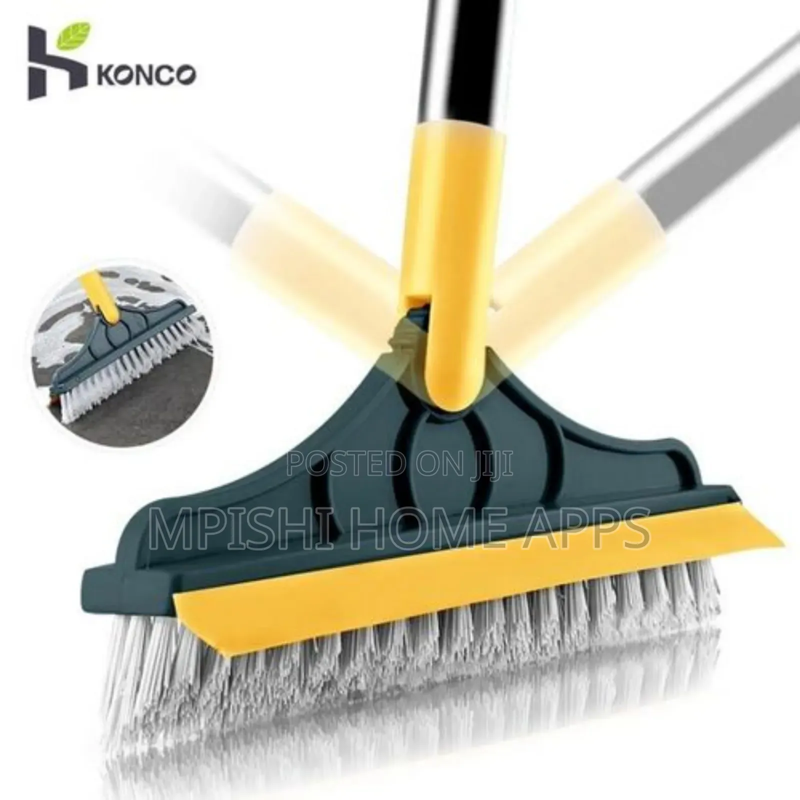 2 Sided Cleaning Brush, 23x112cm Long Handle Flexible Joint