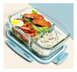*3 Grid Microwave - Safe Partitioned Glass Lunch Box*