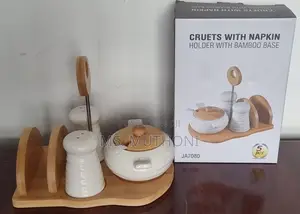 5pc Ceramic Cruets Napkin Holder