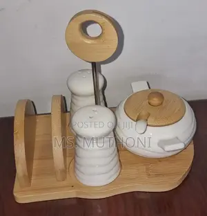 5pc Ceramic Cruets Napkin Holder