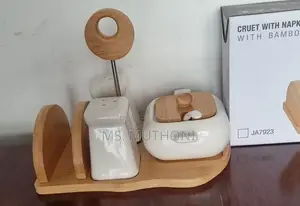 Elegant 5pc Ceramic Cruets Napkin Holder
