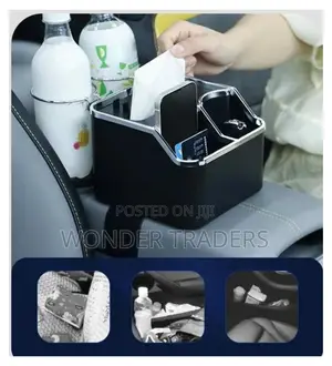 Car Armrest Cup Holder Car Storage Organizer(Black)