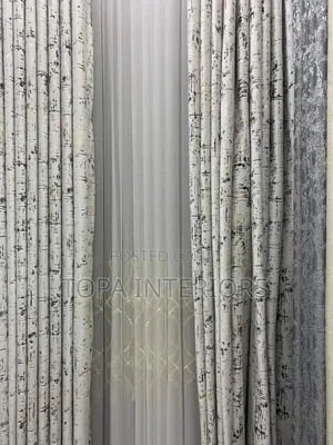 Cream With Gold Soft Velvet Window Curtains