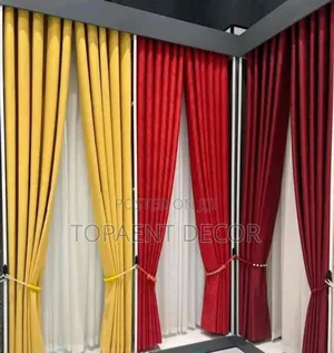 Yellow, Maroon and Red Elegant Curtains