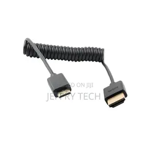 Mini Hdmi to Hdmi Coiled Cable for Canon Eos 6d 7d 50d 60d