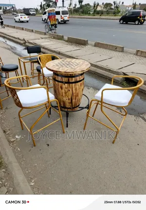 Bar or Restaurant Set, Powder Coated Gold.